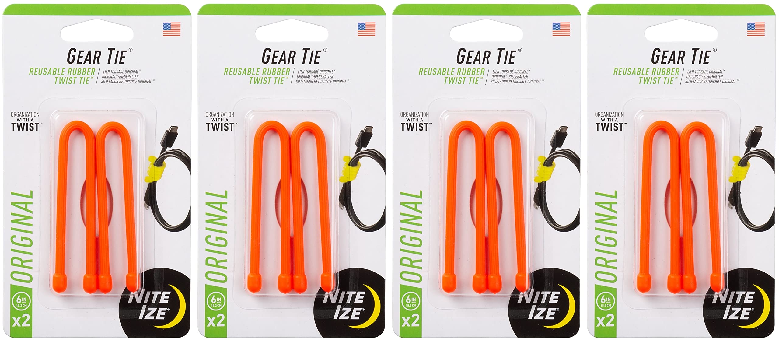 Tie24ヘアスタイリングトレーニングセット Amazon.com: Nite Ize Gear Tie 6