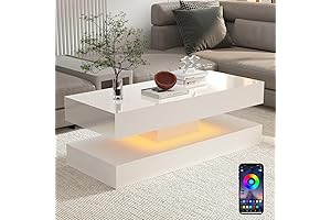 Uspeedy LED Coffee Table - Modern, High-Glossy, and Affordable