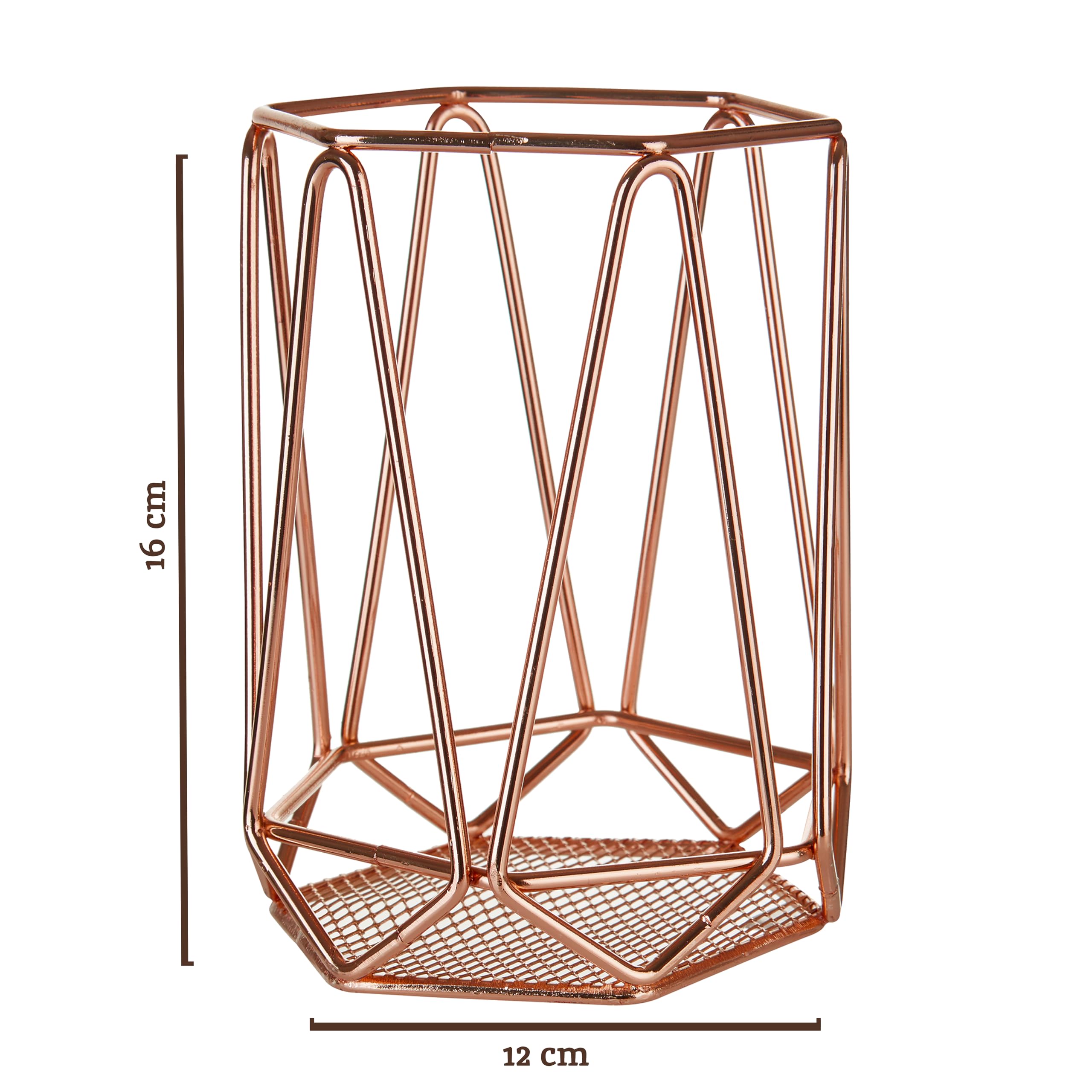 Premier Housewares Vertex – Frutero Chapado en Cobre, Metal, Cobre, 12 x 12 x 16 cm — view 2