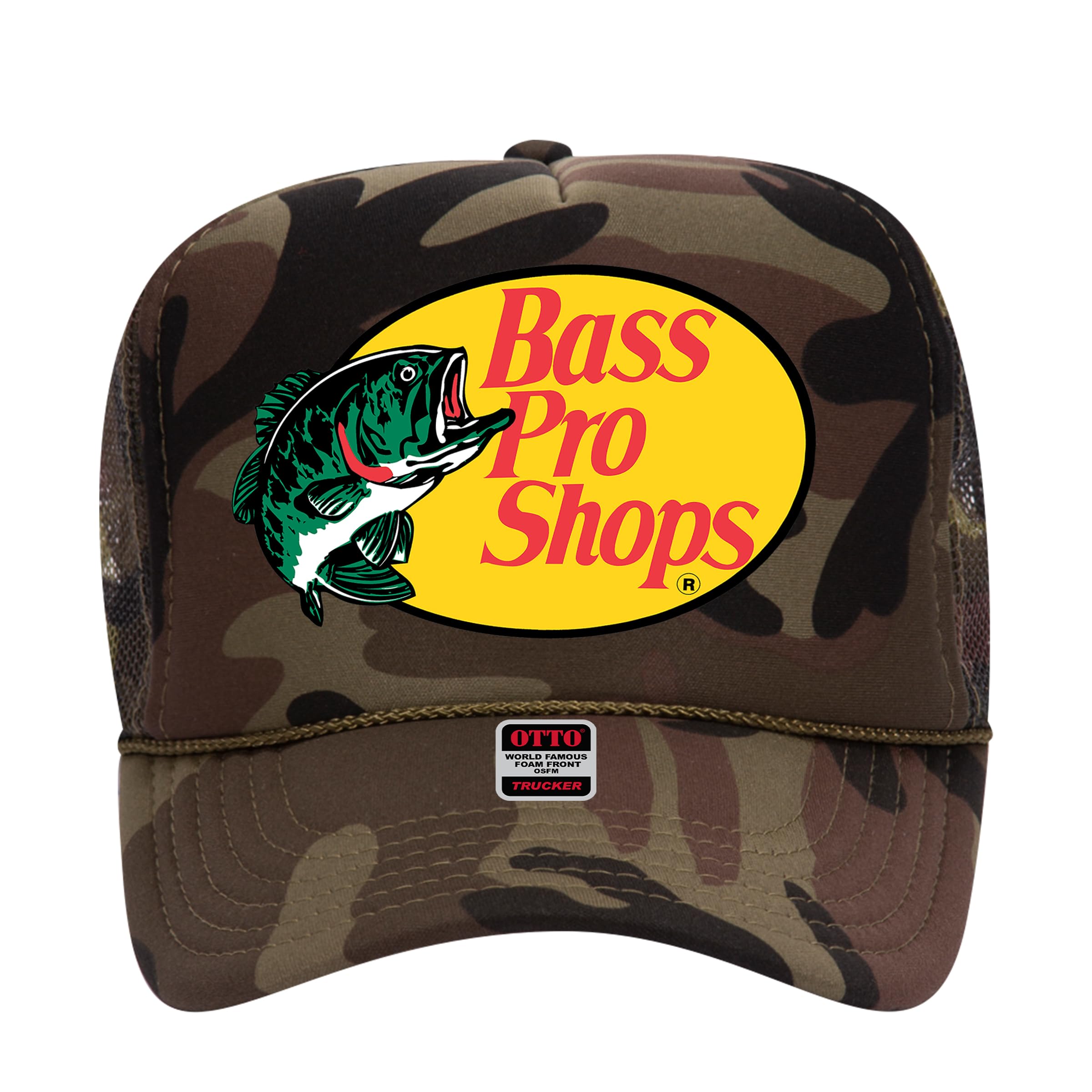 Timeless Apparel CoBass Original Fishing Pro Foam Trucker Hat - Vintage Graphic Snapback Hat for Men and Women