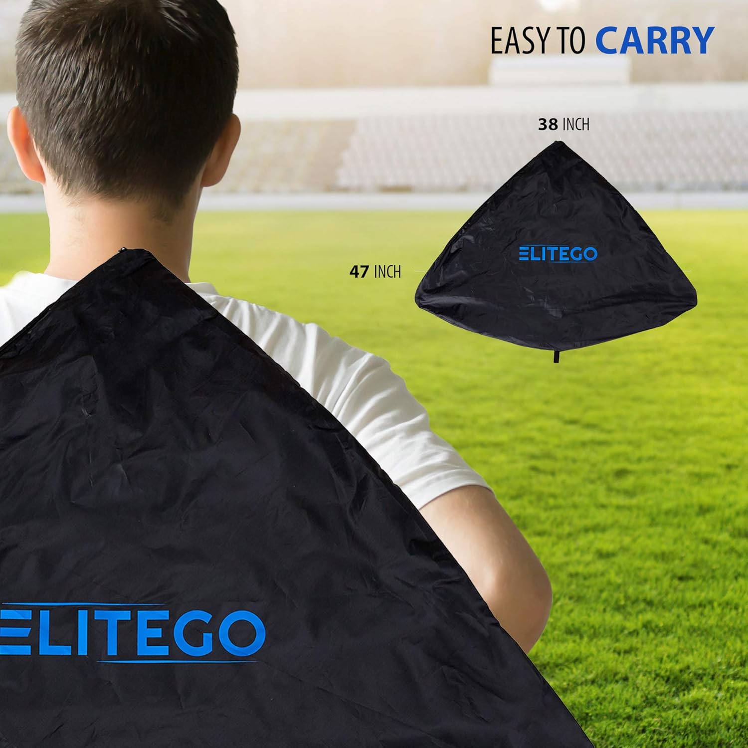 EliteGo Portable Soccer Goal | Instant Pop Up Net | Fiberglass Poles, Sets of 2 (Blue) : Sports & Outdoors