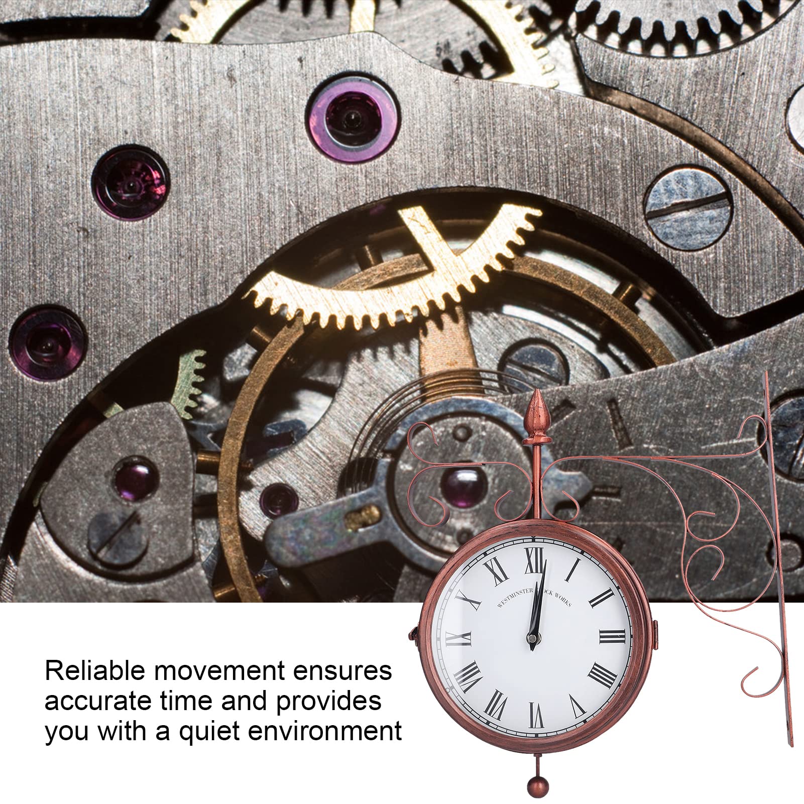 Lazmin112 Reloj DE Pared Vintage Grand Central Station, PRÁTICO Y CONFIAVIABLE Reloj DE Pared Retro DE DE Doble Cara ELECTÓNICO DE para Sala DE Estar DE Bolsillo