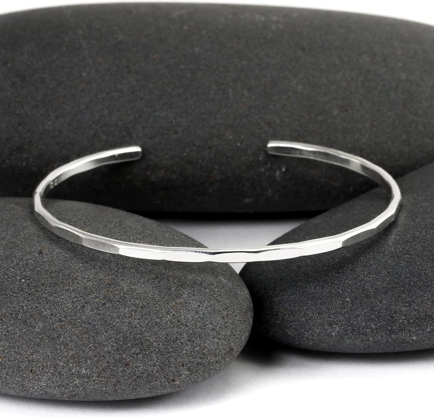 Hammered Signature Cuff in Solid Sterling Silver, Gold, and Rose Gold Fill; Handmade and Hand Textured Bracelet for Women by Lotus Stone Design