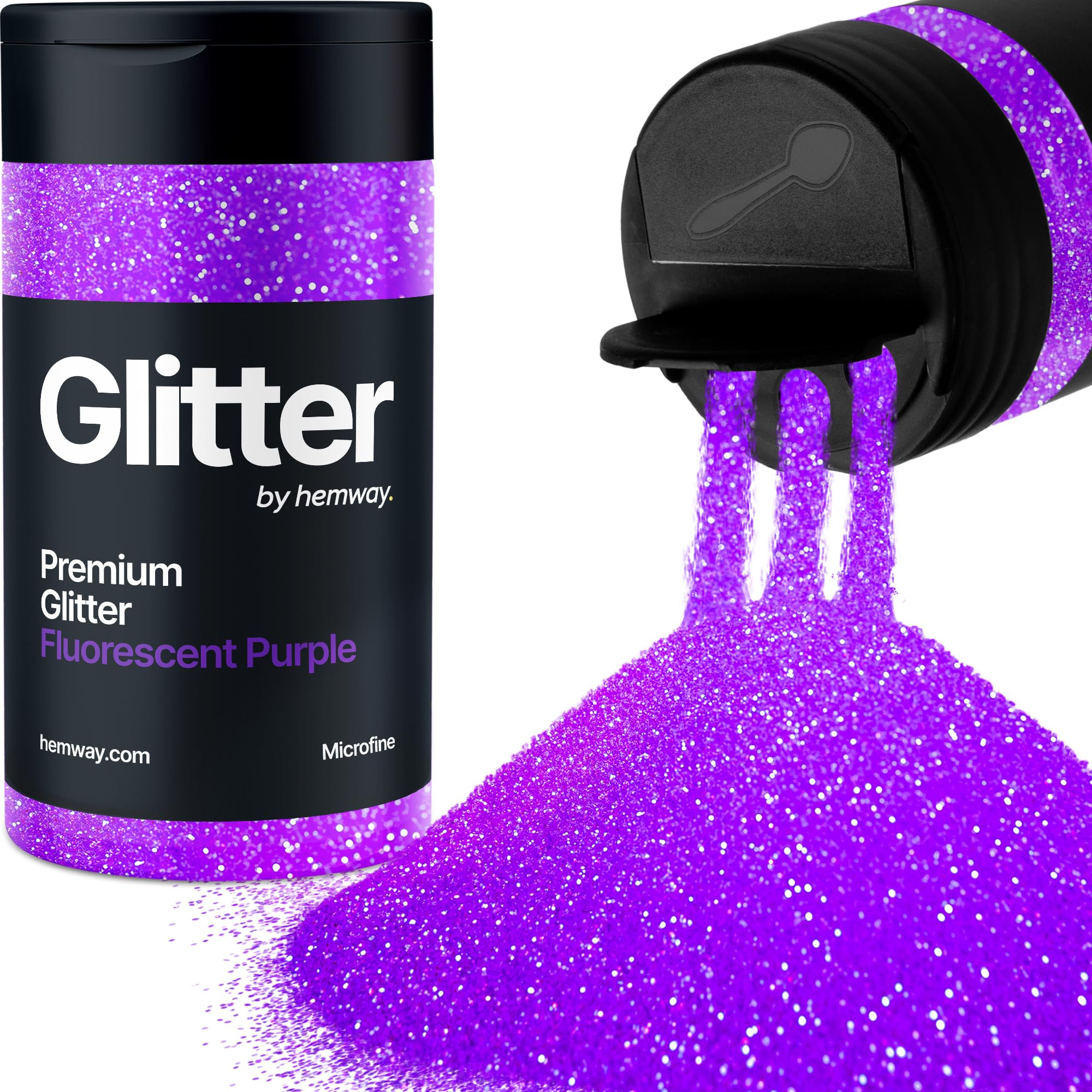 Fluorescent Purple Glitter Shaker, 130g Microfine Glitter, Crafts 1/256" Metallic Flake Purple Sequins, Resin & Epoxy Crafts