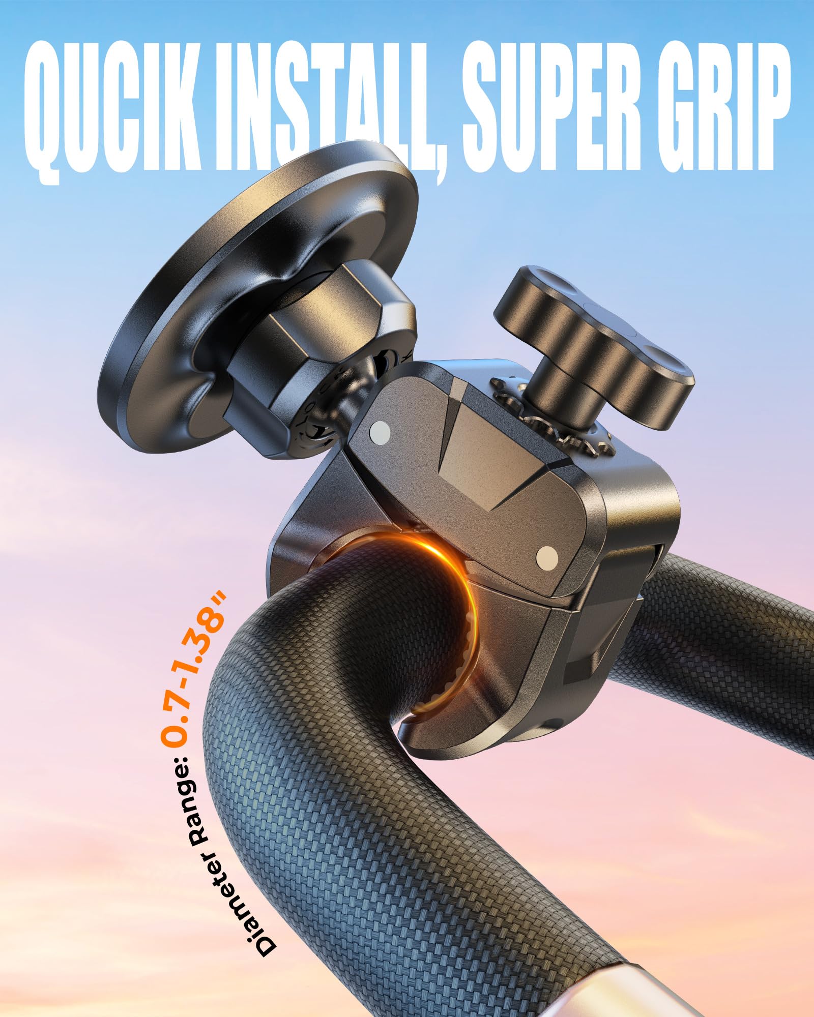 Soporte magnético para teléfono para cochecito de gimnasio con abrazadera, 16 soportes magnéticos fuertes N55, rotación de 360° e inclinación de 60° para cinta de correr, bicicleta estática