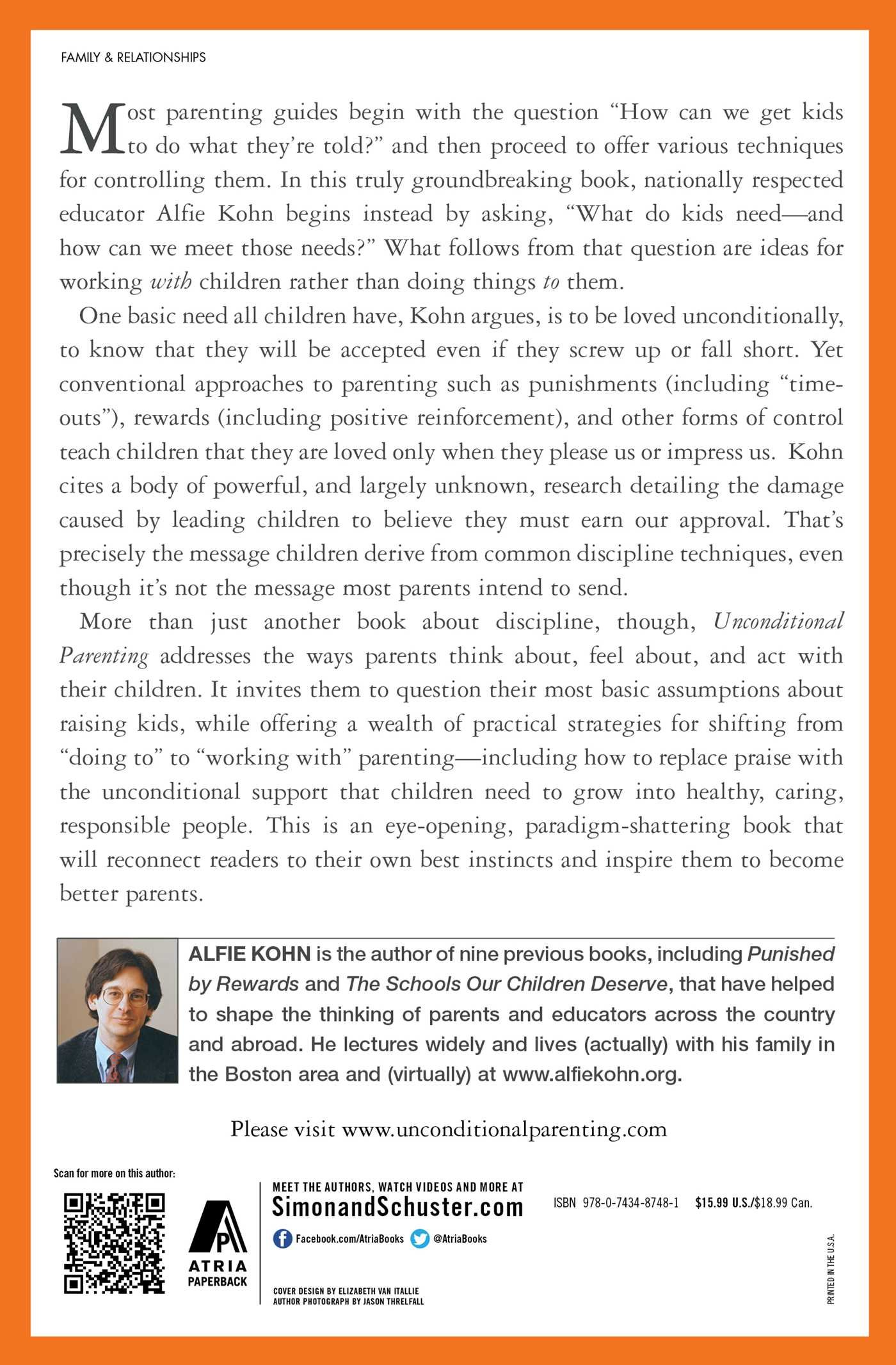 Unconditional Parenting: Moving from Rewards and Punishments to Love and Reason