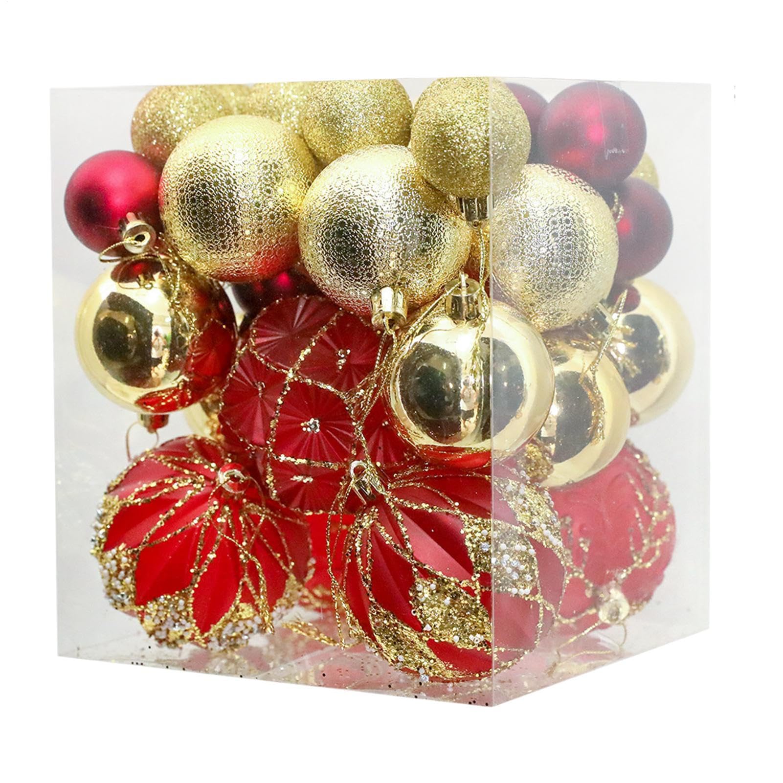 Ornements colorés en lot de 36 boules de Noël incassables pour extérieur f