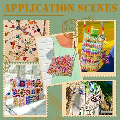 Miniatura 6 de BONNY BOXX 2000 cuentas de cristal redondas facetadas de acrílico de 0.157 pulgadas (0.157 in) transparentes de color verde profundo sueltas,