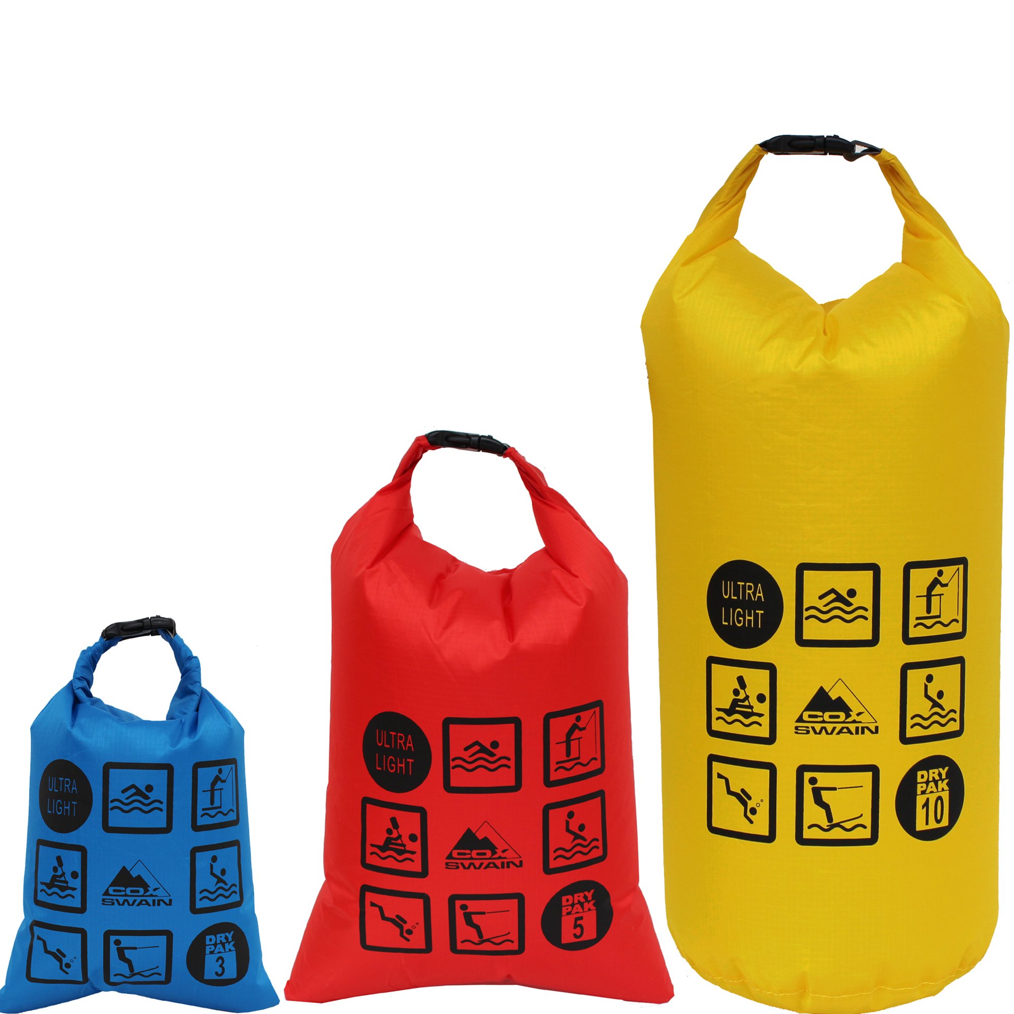 Cox Swain 10 + 5 + 3 Litre Set Ultra Light Pack/Outdoor Bags for Trekking, Canoeing, Bike Tours etc Fashion