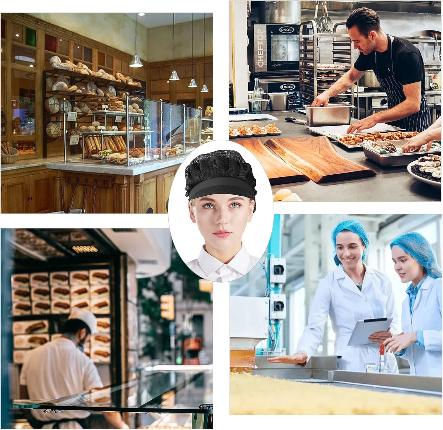 Nanxson 3pcs Chef Hat Kitchen Cooking Chef Cap Food Service Hair Nets for Women CF9062 - Image 7