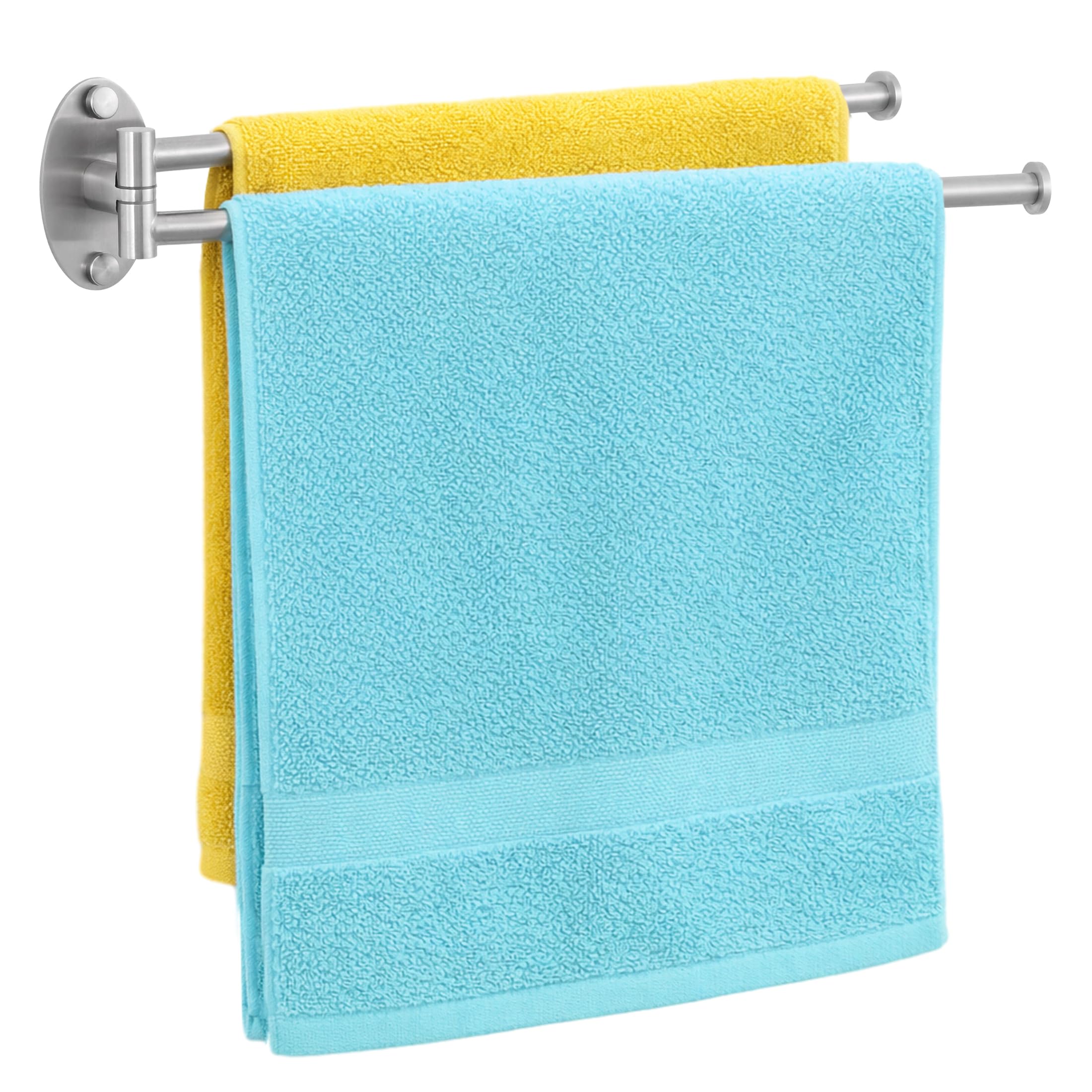 KES Swivel Towel Rail 40 CM, Kitchen Tea Towel Holder Wall Mounted Brushed