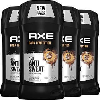 AXE Dark Temptation Antiperspirant Stick for Men - 48 Hour Anti-Sweat Protection, Dark Chocolate Scent, 2.7oz 4-Pack