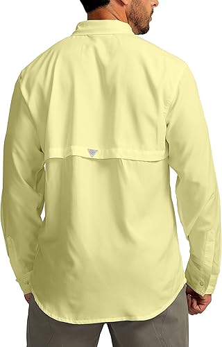Miniatura 3 de Camisetas de protección solar para pesca de manga larga para hombres, camisas de trabajo de viaje para hombres UPF50+ con botones y bolsillos