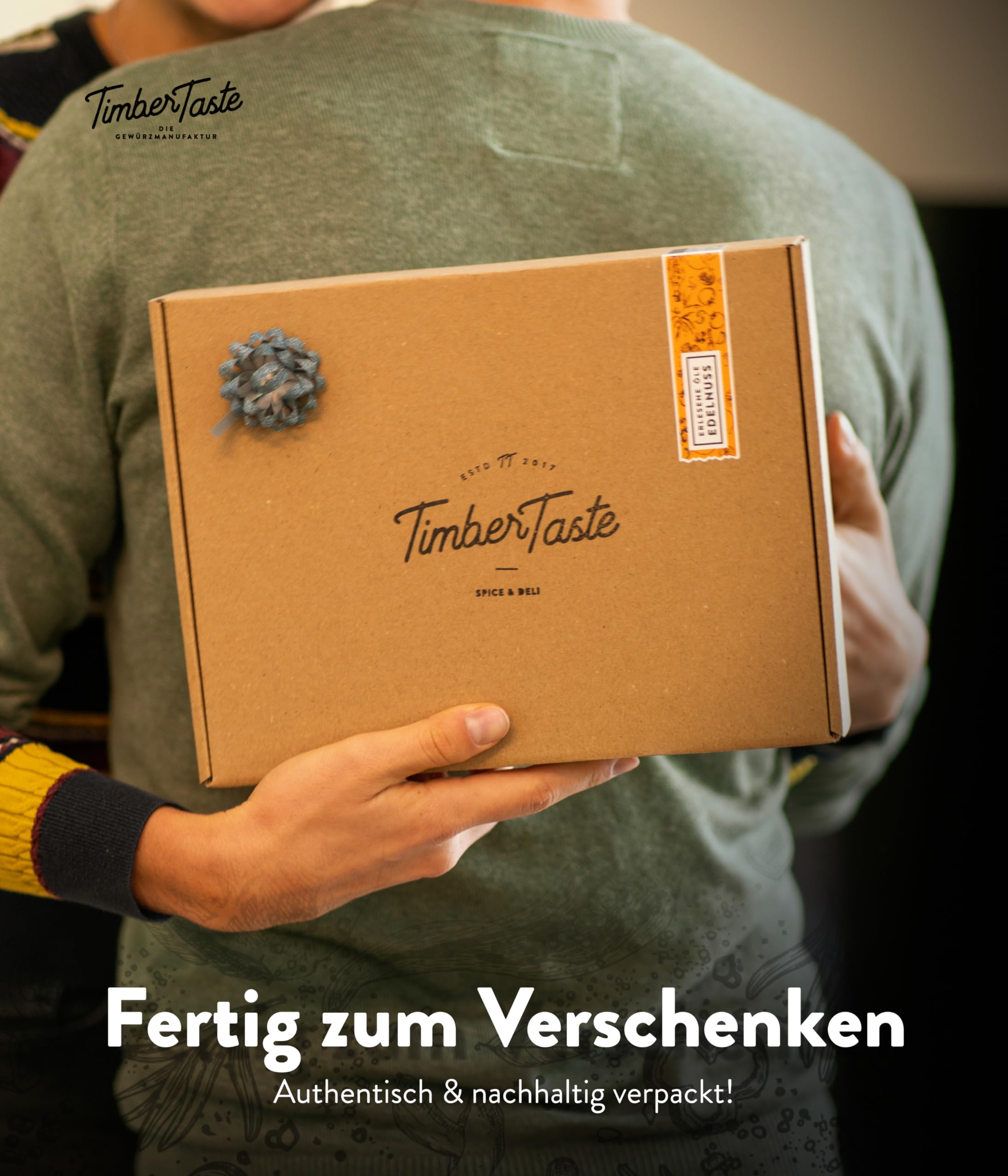 TIMBER TASTE® Öl Geschenkset für Männer RUSTIKAL - 3 erlesene Speiseöle 3x100ml - Premium Öl Set Geschenk Set
