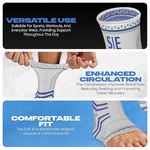 Miniatura 3 de 1 par de tobilleras para hombres y mujeres alivio para la fascitis plantar, soporte del arco, dolor de espolón en el talón, hinchazón del pie,