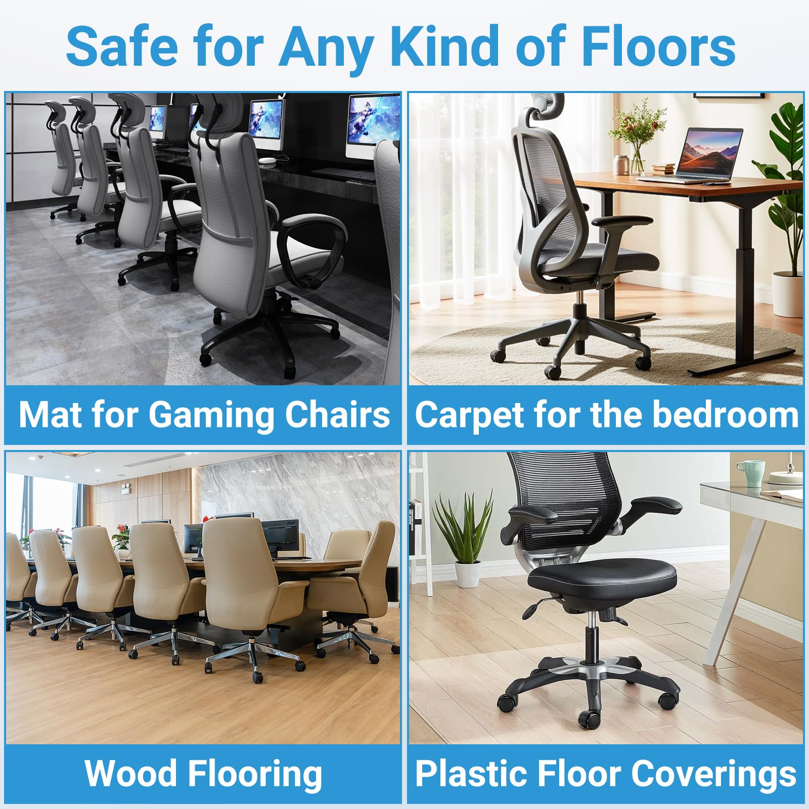 2 Inch Office Chair Casters Wheels Heavy Duty 5 pcs Chair Wheel Replacement Mute Rubber Rotating Desk Chair — view 7