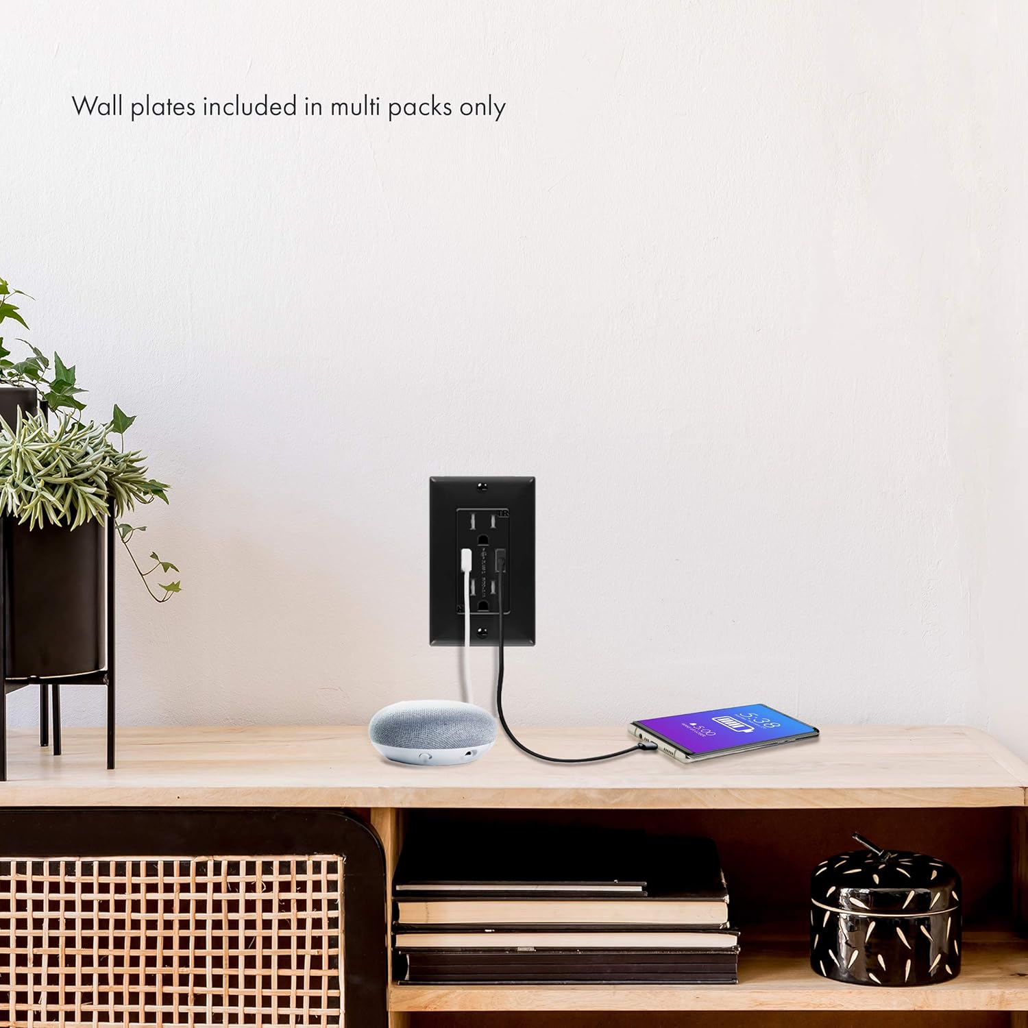 Buy 2 get 3 TOPGREENER 3.6A USB Wall Outlet Charger, 15A Tamper-Resistant Receptacles, Compatible with iPhone SE/11/XS/XR/X/8, Samsung Galaxy S20/S10/S9/Note, LG, HTC & More, TU2153A-BK-6PCS, Black, 6 pack