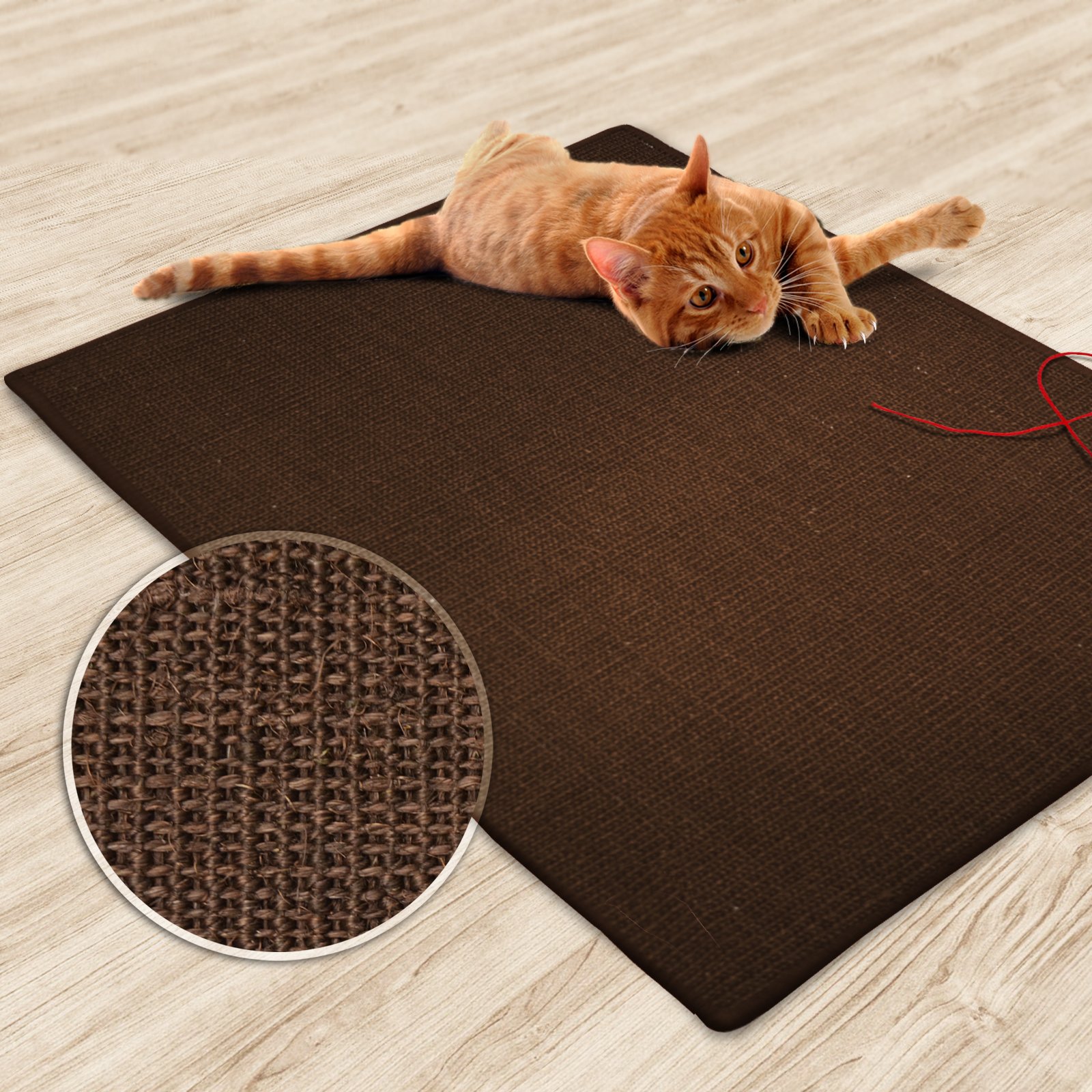 casa pura® Sisal Cat Scratch Mat, Dark Brown - 60x80cm (24" x 32") | Protection Play Pad | Multiple