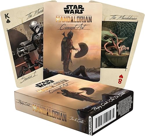 AQUARIUS Star Wars - Baraja de cartas con temática de Art of The Mandalorian para tus juegos de cartas favoritos, mercancía y coleccionables con