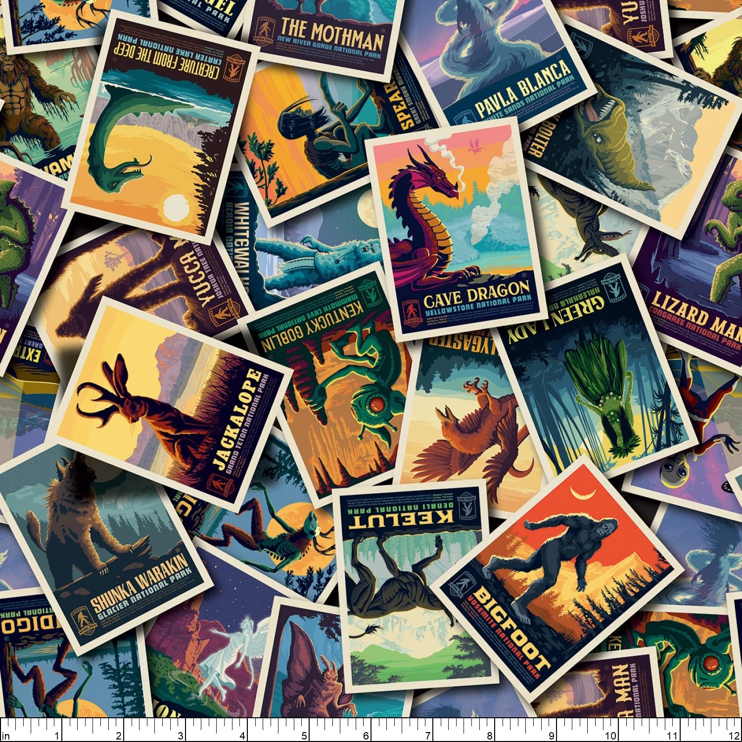 Riley Blake Legends of The National Parks Postcard Toss Multi, Fabric by The Yard - Image 2