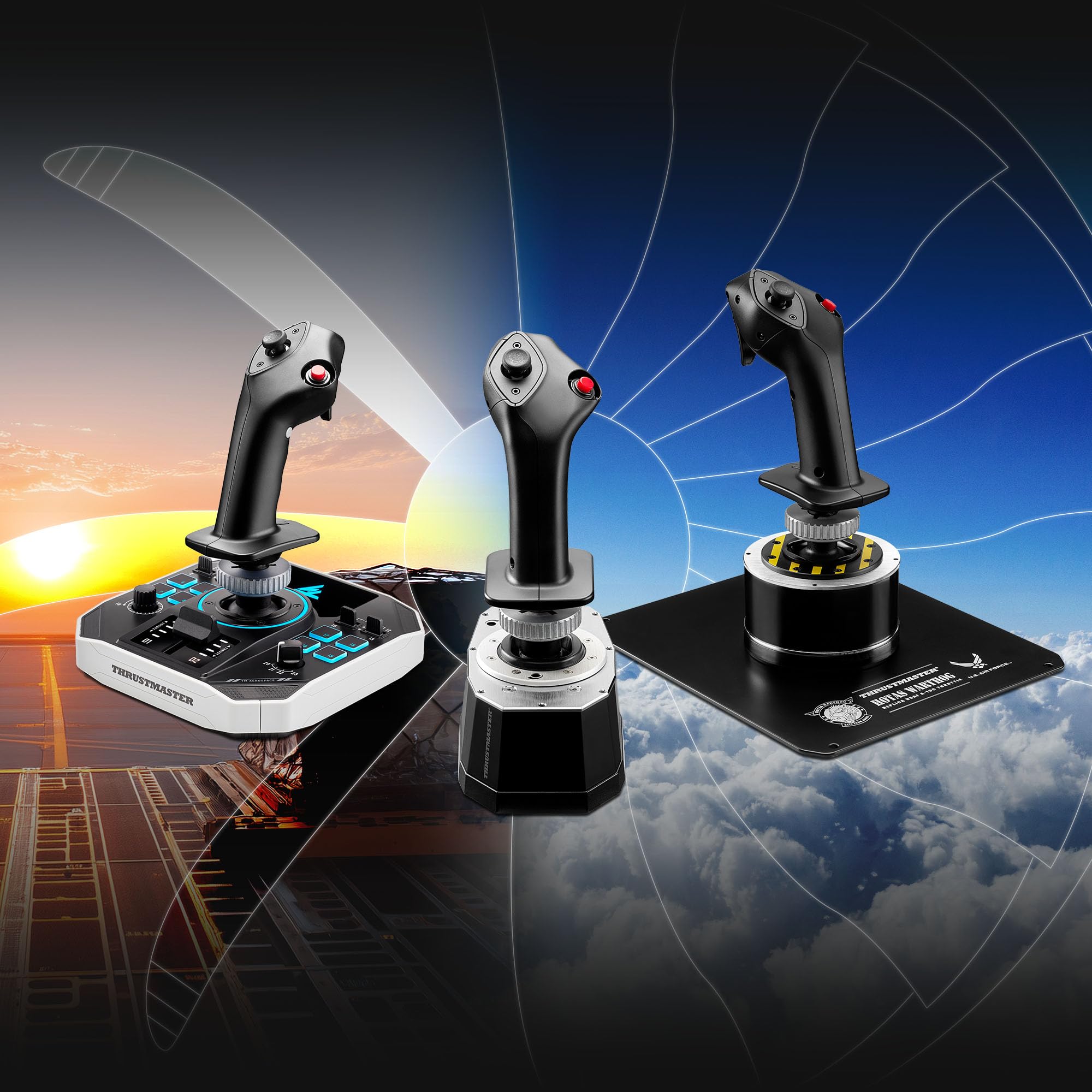 Thrustmaster Airbus Add-On Grip - Grip Oficial A300 y A400M | Réplica oficial 1:1, configuraciones A300/A400M, sensores H.E.A.R.T., 5 botones, gatillo dual y bloqueo de timón