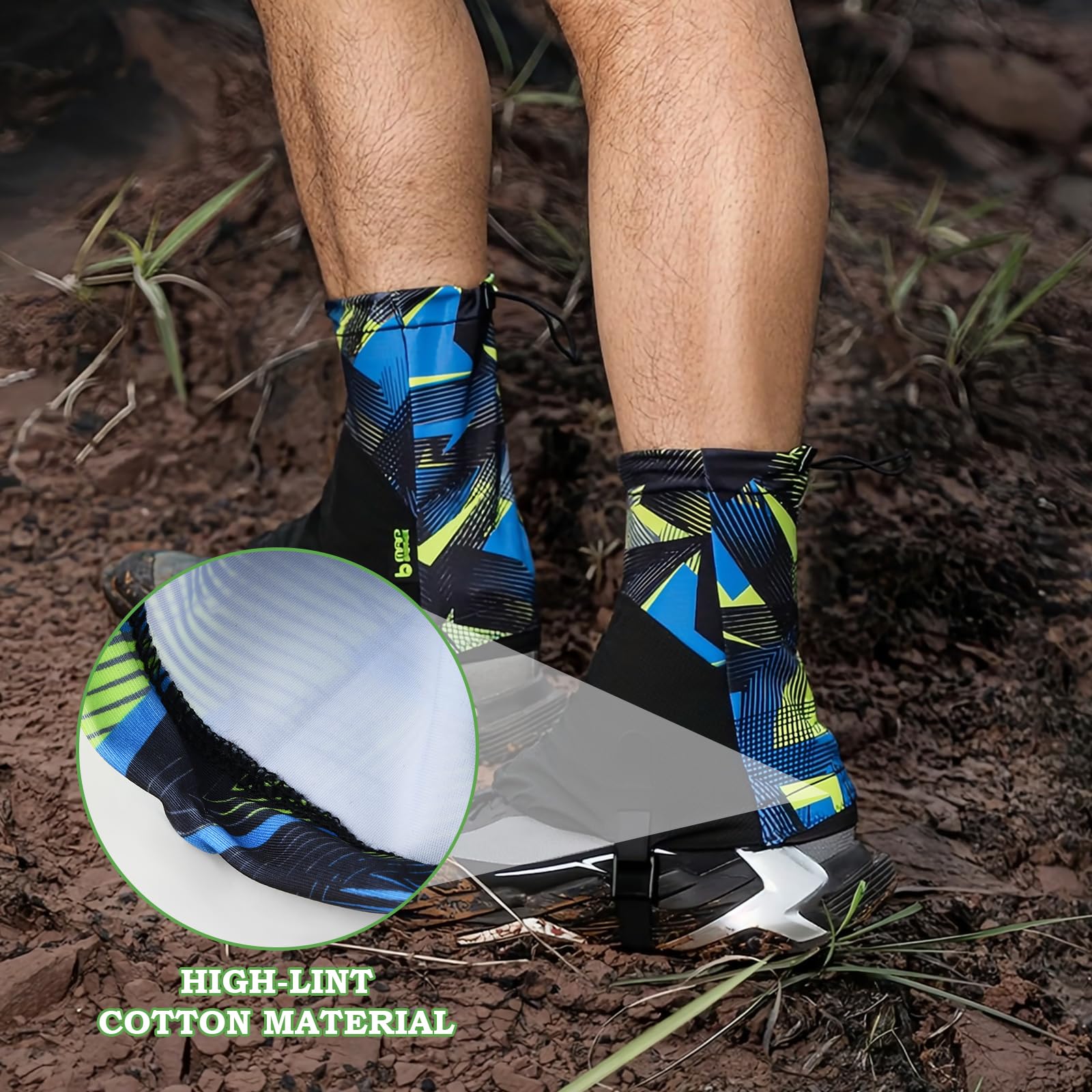 Ghette Basse Protettive per Trail Running, Trekking, Alpinismo, Jogging - Ghette Basse Luminose e alla Caviglia, Universale per Taglie 36-45