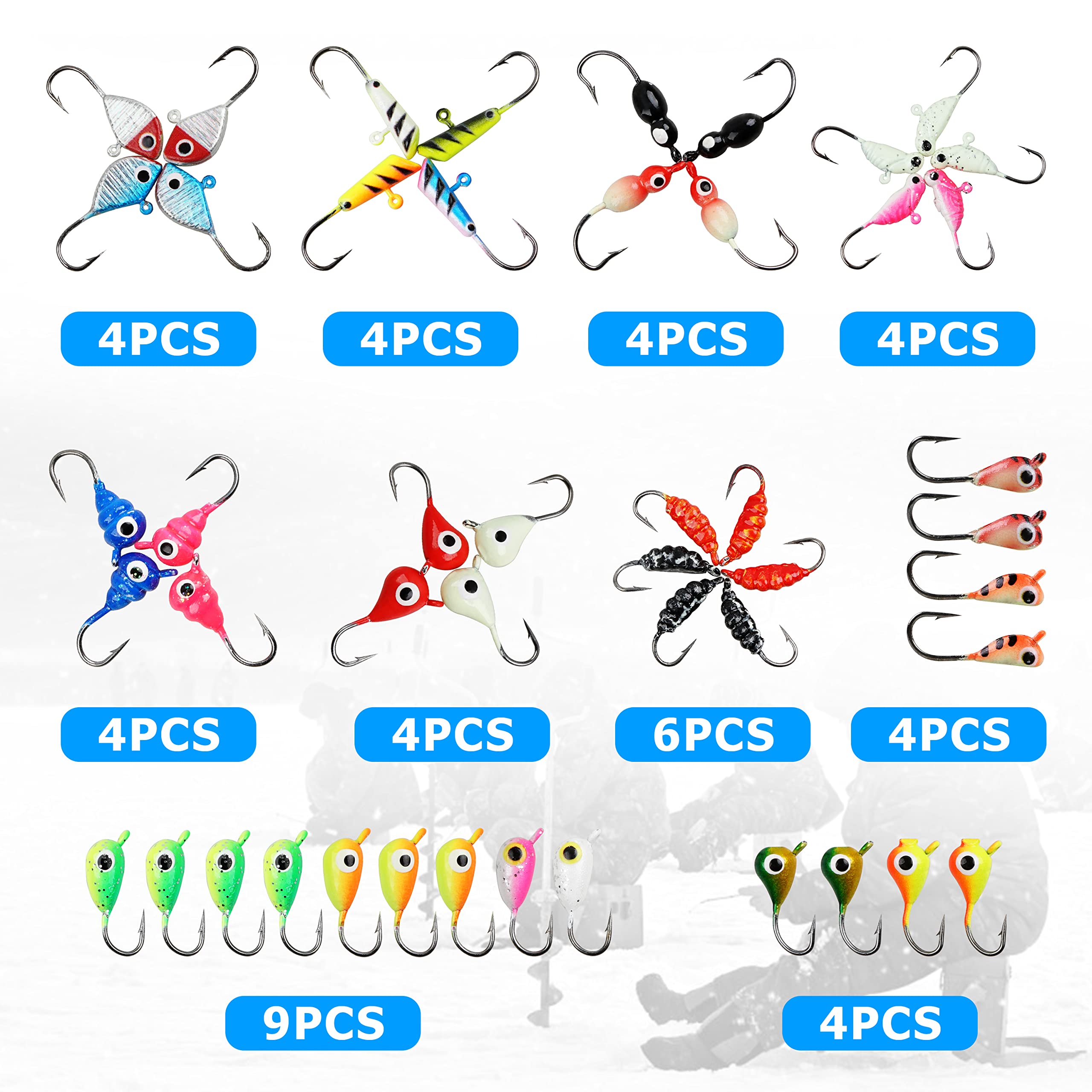 dot ice fishing lures Bad Boy Blade Baits The Live Series from I1Baits The Widow Maker Lures Dragon Fly Series Tungsten Jig is a horizontal ICE FISHING JIGS #8 SPARKLE
