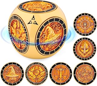 PJOY Valentines Day Gamer Gift for Men 7 in 1 DND Dice Set Metal Cube Spinner Dice for Dungeons and Dragons Cool DND Gifts Polyhedral Desk Gadgets for DM Dungeon Masters and Players