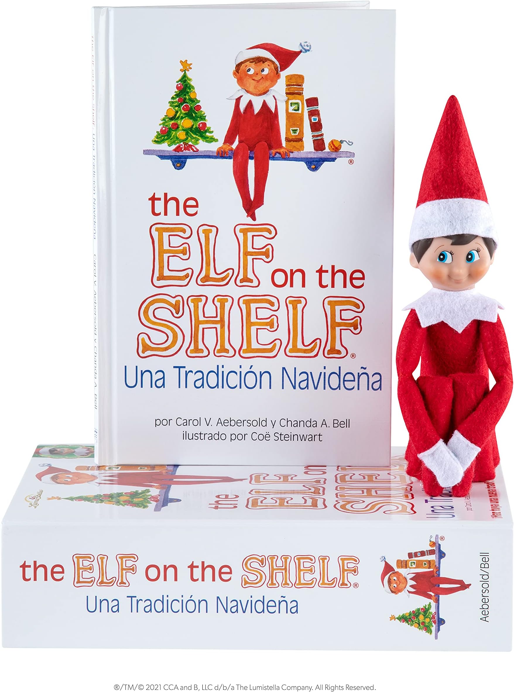 The The Elf on The Shelf UNA TradiciÃn NavideÃa Spanish Language Book & Blue-Eyed Boy Scout Elf