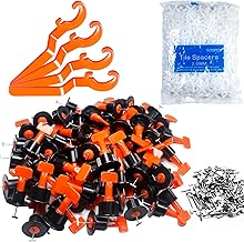 Tile Leveling System Kit,150pcs Reusable Tile Leveler Spacers+1000pcs 1/12" Cross-shaped Tile Spacers+4pcs Wrench+50pcs 1/16" Replaceable Spare Steel T-Pin,Tools for Wall Floor Tile Adjustment(150)