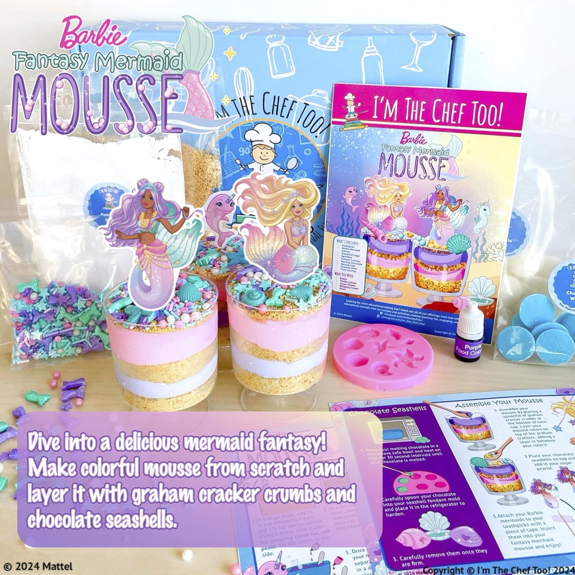 I'm The Chef Too! Baking Kit, Mermaid Mousse Adventure Baking Kit, Enjoy, Educational STEM Recipes and Learning to Bake (Mousse Maker)