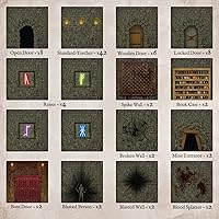 Vista 6 de Stratagem Las paredes del laberinto del maestro - 100 fichas de cartas para construcción de mazmorras 3D DND - Accesorios de terreno modular a