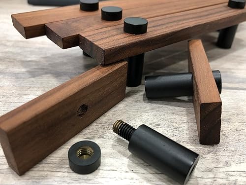 Miniatura 5 de 4 tiradores de latón nogal para armario de cocina, tiradores rectangulares de 2.36 pulgadas  2.362 in, con tornillo, 4 unidades, color negro