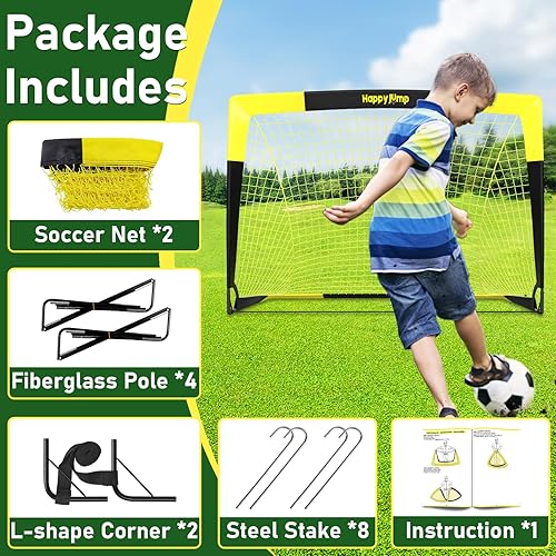 Miniatura 7 de Red de fútbol plegable desplegable para portería de fútbol para patio trasero de 7 x 5 pies, 5 x 3.6 pies, 4 x 3 pies, 3 x 2.2 pies