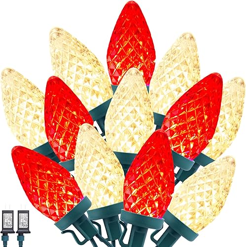 Miniatura 15 de Minetom C9 Luces de Cadena LED de Navidad - 82 pies 100 LED Luces de Cadena para Exteriores con Temporizador y 8 Modos de Iluminación, Luces de Azul