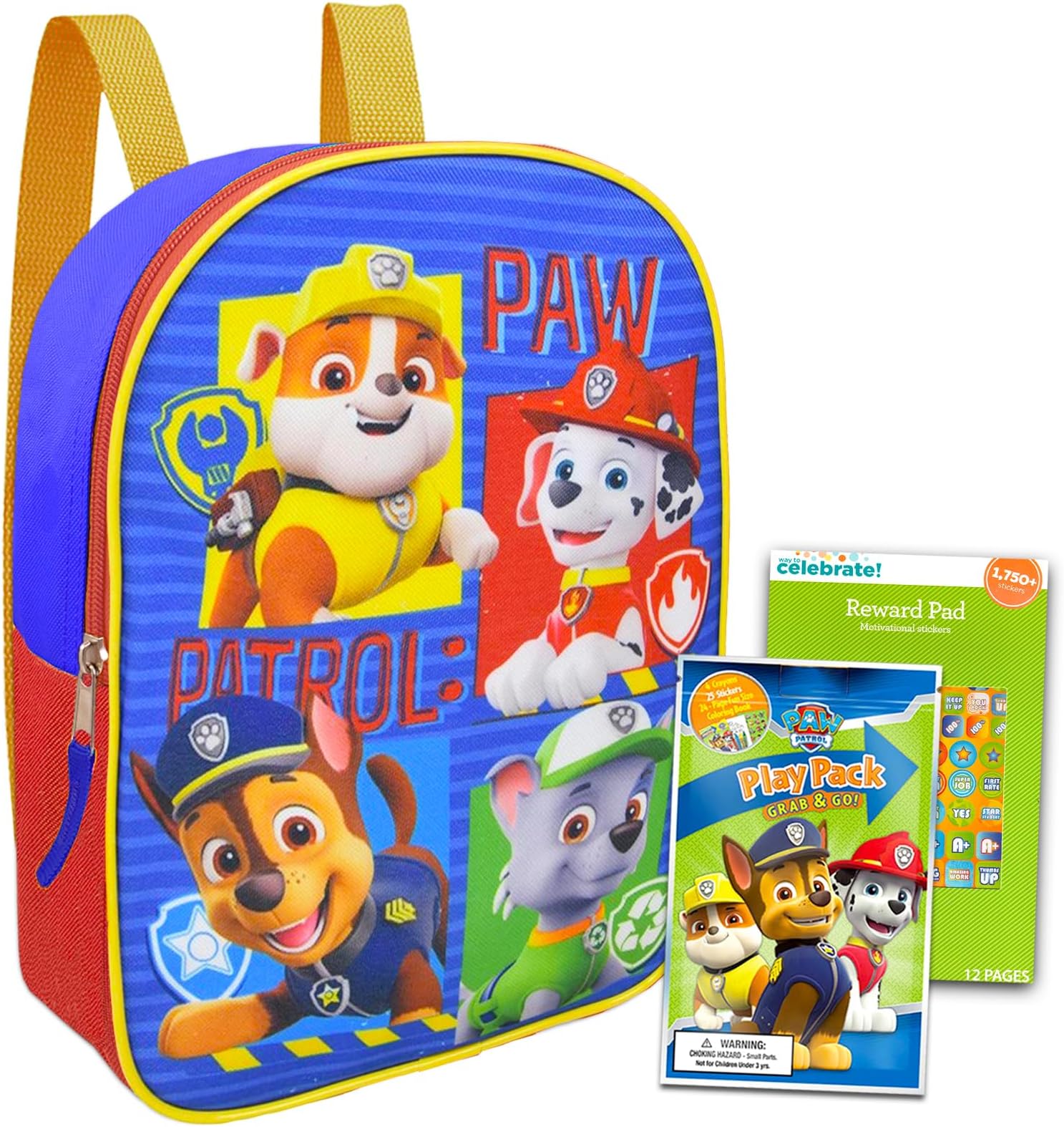 Nick ShopPatrol Mini School Backpack For Kids ~ 3 Pc Bundle With 11 inch Nick Shop Patrol School Bag, Mini Coloring Book, And StickersNick Shop Patrol School Supplies For Toddler Boys And Girls.