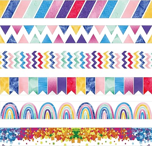 Miniatura 8 de Containlol Bordes de tablero de anuncios de Navidad, invierno y otoño, de 118 pies, borde troquelado, borde festoneado para el aula de Navidad,