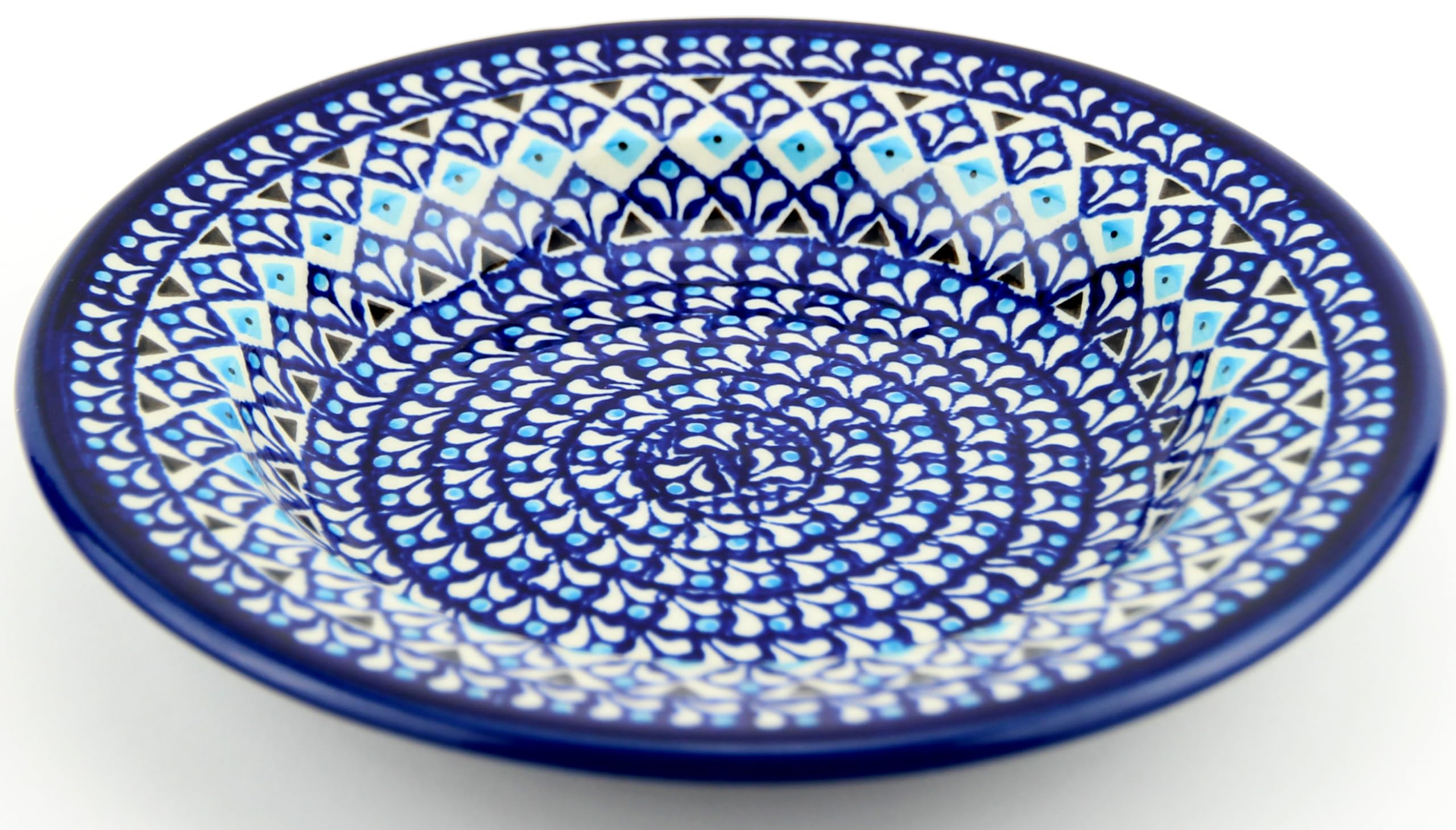 Polish Pottery Pasta Bowl From Zaklady Ceramiczne Boleslawiec, Diameter 9.5 Inch
