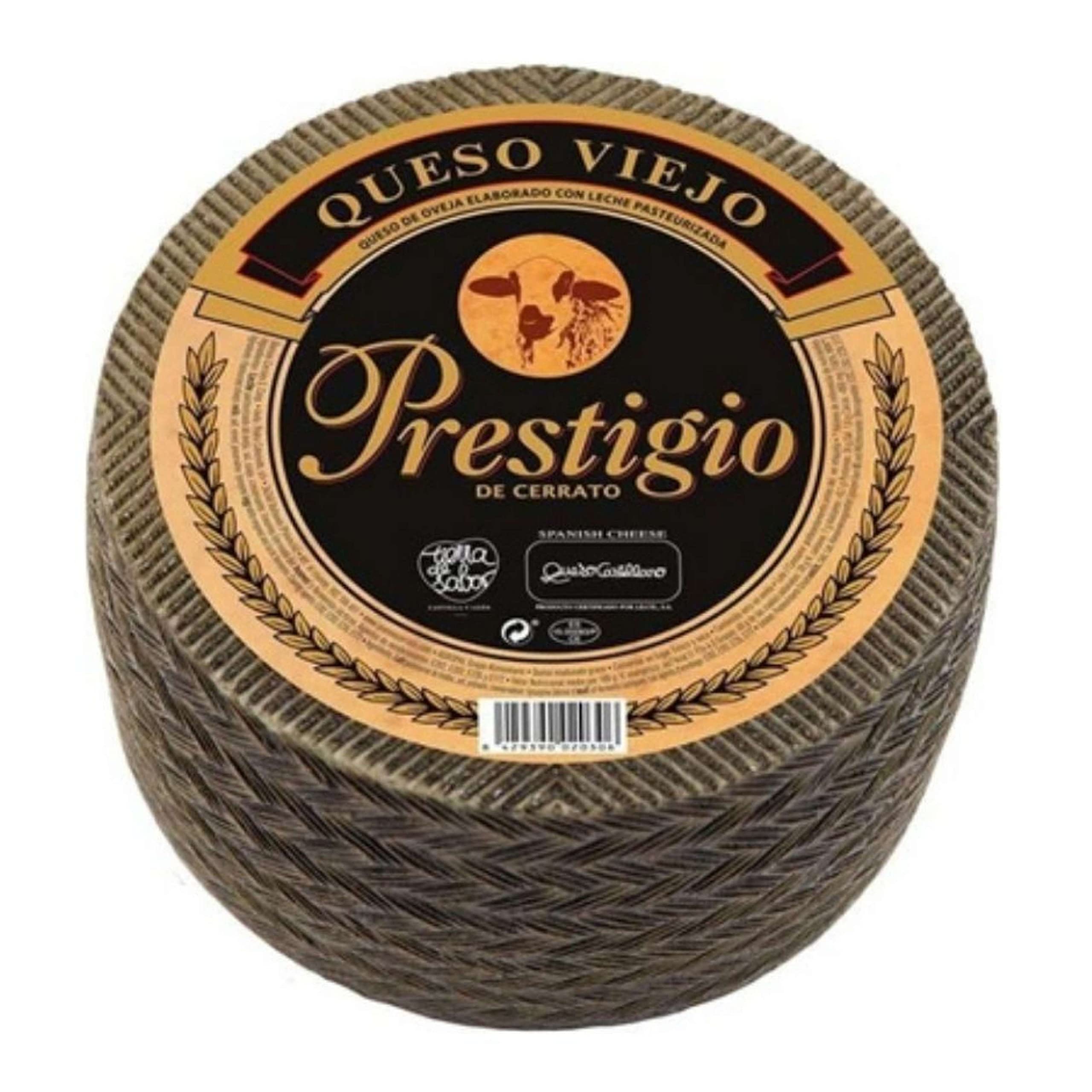 Queso Curado de Oveja Prestigio Cerrato - Queso de Oveja con un sabor con carácter e intenso - Peso Aproximado 2,7 Kilos