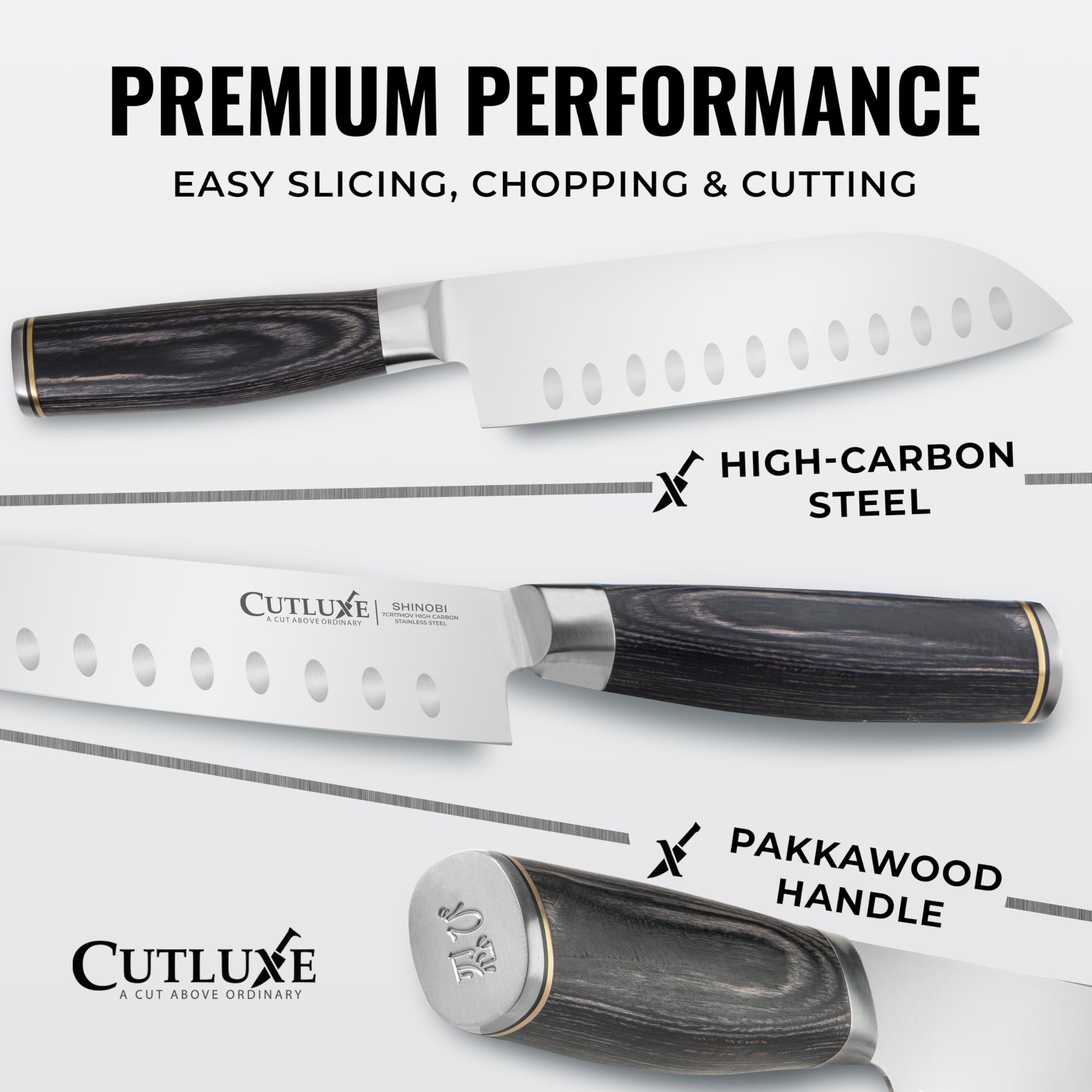 Cutluxe Santoku Knife - 7" Sharp & Durable -2 Cutluxe Santoku Knife - 7" Sharp & Durable -2