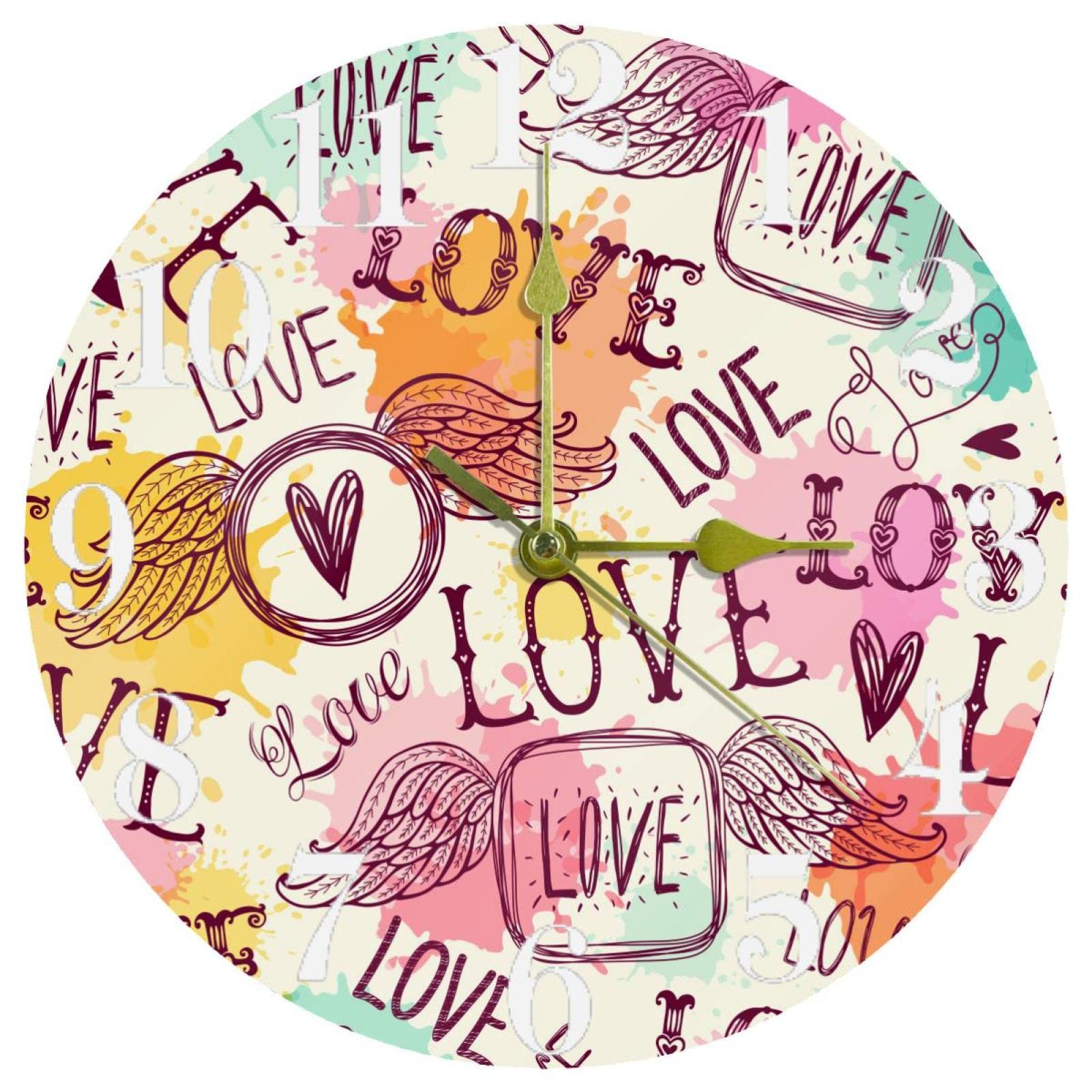 Horloge de maison et cuisine ronde de 25cm à motif graffiti moderne