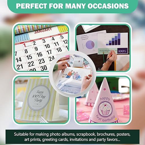 Miniatura 5 de Paquete variado de papel fotográfico, 3.5 x 5, 4 x 6, 5 x 7 pulgadas, papel de impresora fotográfica brillante para inyección de tinta, paquete de