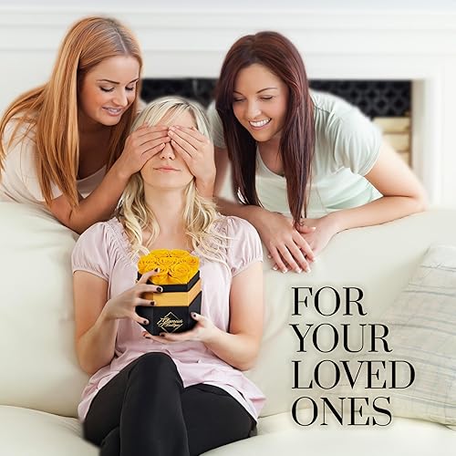 Miniatura 5 de GLAMOUR BOUTIQUE Caja de rosas blancas Forever de 7 piezas, rosas preservadas en una caja, rosas inmortales en una caja que duran un año, flores