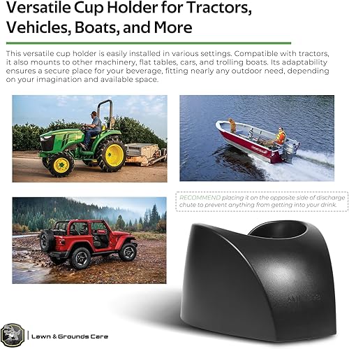 Miniatura 4 de Portavasos versátil para tractores de césped y maquinaria al aire libre, seguro y conveniente para la mayoría de bebidas, AM131898, negro
