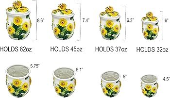 Amazon.com: ACK 4PCs 3D Sunflower Hand Painted Ceramic