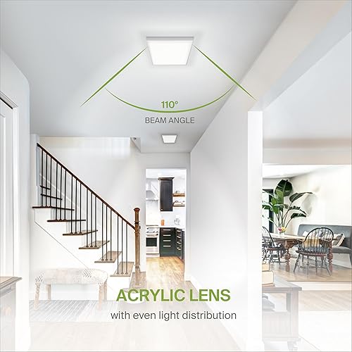 Miniatura 6 de ASD Lámpara LED de techo cuadrada empotrada de 12 pulgadas, iluminación de superficie de perfil bajo  5CCT, regulable, ultrafina, certificación ETL