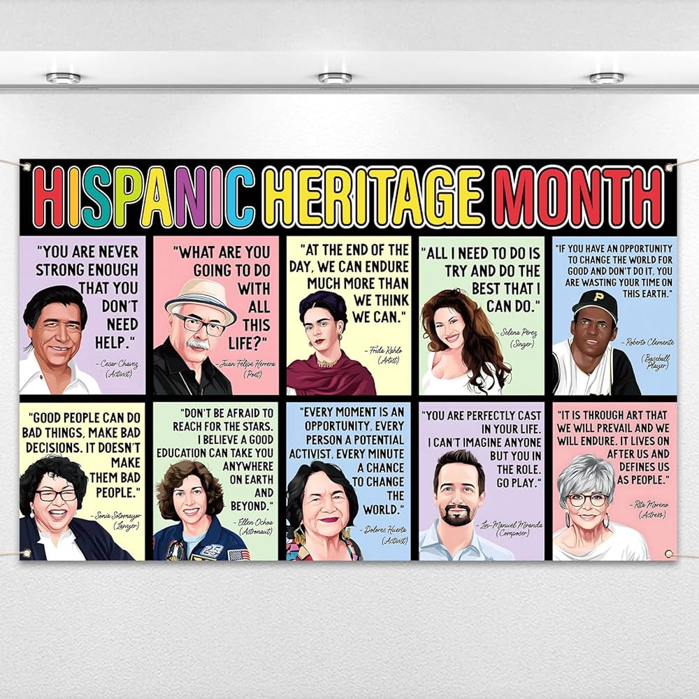 Nepnuser Hispanic Heritage Month Photo Booth Backdrop Famous