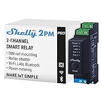 Vista 10 de Shelly Pro 2 Wi-Fi y LAN, Relé inteligente de 2 canales Automatización del hogar y de instalaciones Compatible con Alexa y Google Home