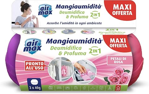 Air Max Mangia Umidità Mini Kit Deo Bi-Pack Petali di Rosa + fragranza assortita