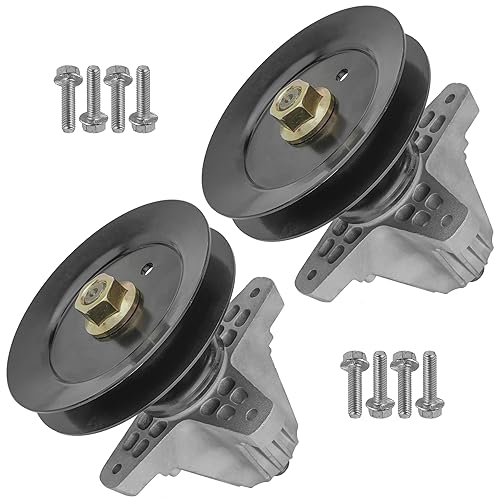 Caltric Conjunto de 2 husillos con polea cubierta de 54 pulgadas compatible con Cub Cadet XT1-GT54 XT2-GX54